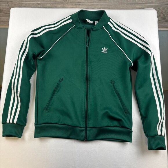adidas Jackets & Blazers - Adidas Emerald Green Track Jacket | Streetwear Athletic Zip-Up | Size Small